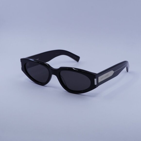 Saint Laurent SL618 001 Sunglasses Black Cat Eye Frame, Black Lenses main image 9